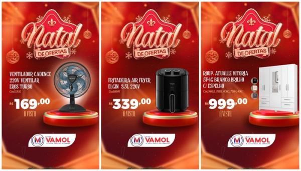 Loja Vamol está com mega promoção para decorar e equipar sua casa neste final de ano(Imagem:Divulgação)