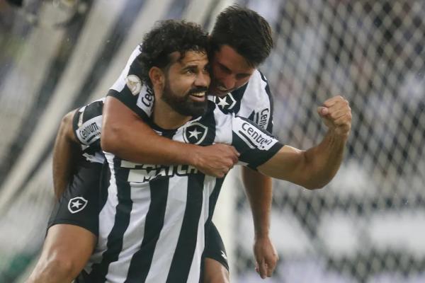 Diego Costa comemora gol contra o Bahia.(Imagem:Vitor Silva/Botafogo)