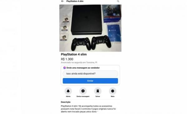 Jovem denuncia falso anúncio de venda de videogame na internet no Piauí; polícia investiga suposto golpe.(Imagem:Reprodução)