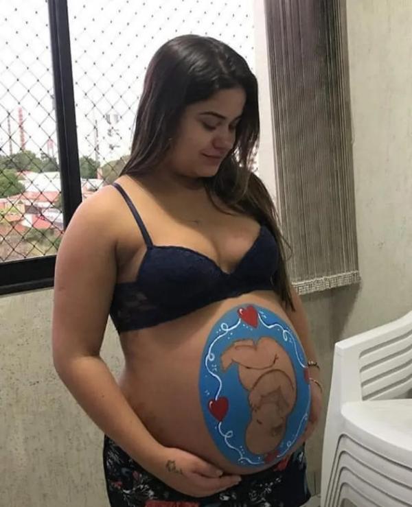  Marina grávida de seu filho Ravi, em Teresina - Piauí.(Imagem:Arquivo Pessoal )