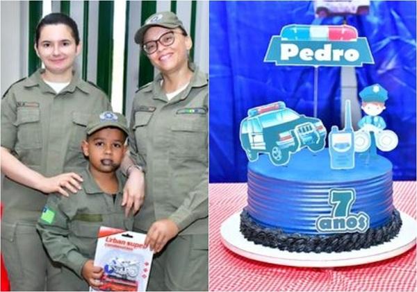 De acordo Pedro, o tema de seu aniversário foi ?carro de polícia?. (Imagem: Reprodução/Instagram)