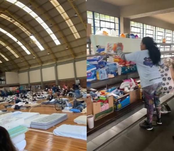População se abriga em centro esportivo em Porto Alegre - Piauiense que mora no RS relata seguidas mudanças de casas para escapar de enchente: 