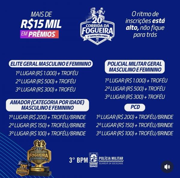 Premia&ccedil;&atilde;o Corrida da Fogueira(Imagem:Reprodu&ccedil;&atilde;o/Instagram)