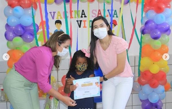 Ato simbólico inaugura imunização de crianças de 5 a 11 anos em Barão de Grajaú.(Imagem:Reprodução/Instagram)