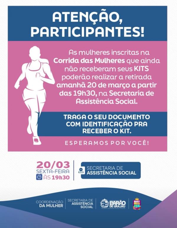 Bar&atilde;o de Graja&uacute; promove evento especial para mulheres com corrida, sorteios e premia&ccedil;&otilde;es.(Imagem:Reprodu&ccedil;&atilde;o/Instagram)