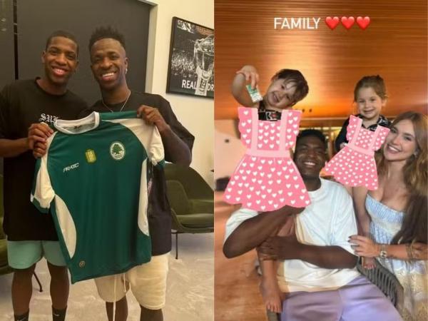 Irmão de Vini Jr. posta foto com Virginia e filhas na mansão do jogador, no Rio: 