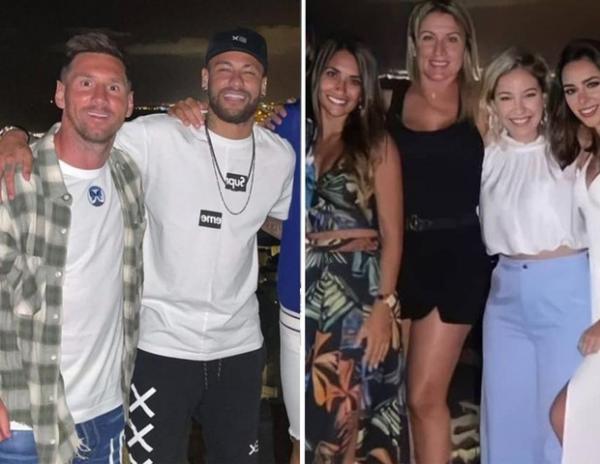 Neymar leva Bruna Biancardi para jantar com Messi(Imagem:Reprodução)