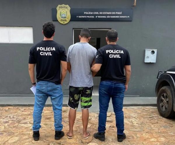 Preso suspeito de extorquir e ameaçar divulgar fotos íntimas de mulher no Piauí.(Imagem:Divulgação /PC-PI)