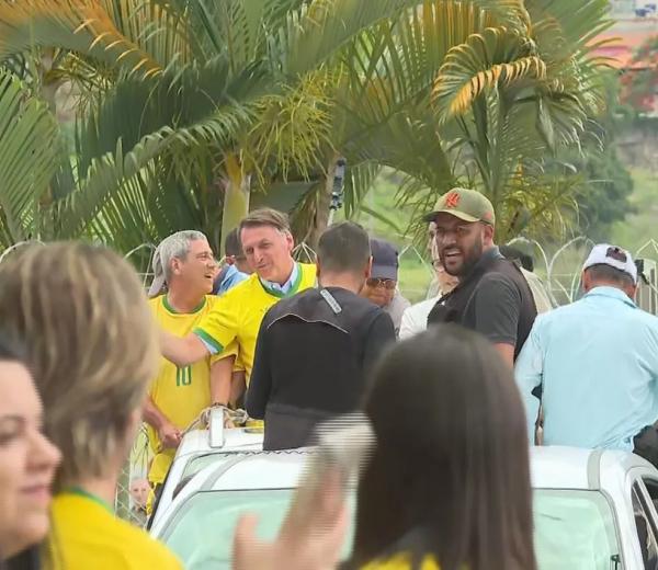  Presidente Jair Bolsonaro (PL) faz campanha em Minas Gerais. (Imagem: Henrique Campos / TV Globo )