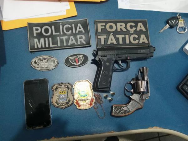Armas apreendidas em operação da Polícia Civil do Piauí na região de Esperantina.(Imagem:Reprodução/PCPI)
