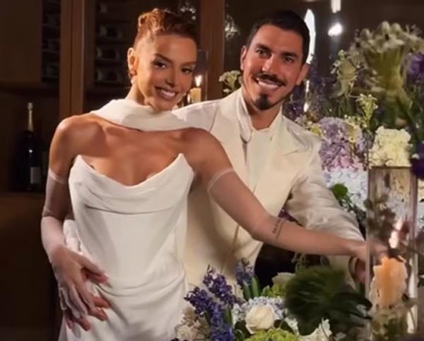 Giovanna Lancellotti e Gabriel David em festa de casamento.(Imagem:Reprodução/Instagram)