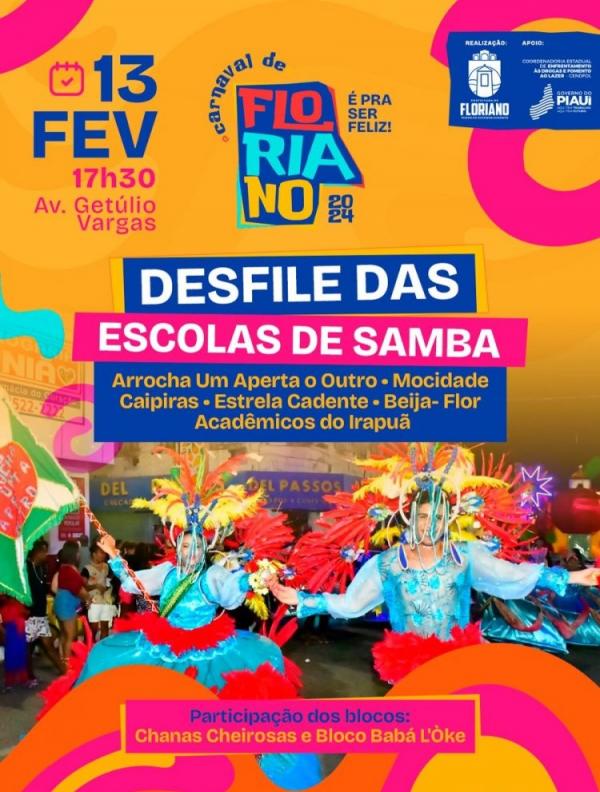 Carnaval de Floriano: sorteio define ordem de entrada das escolas de samba no desfile da avenida.(Imagem:Secom)