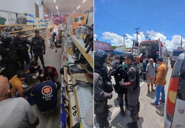 Homem em surto &eacute; contido ap&oacute;s amea&ccedil;ar funcion&aacute;rios de supermercado em Floriano.(Imagem:Reprodu&ccedil;&atilde;o/Instagram)