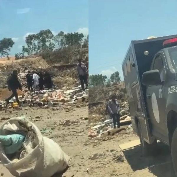 Ossada humana é encontrada dentro de caixão em lixão no Litoral do Piauí.(Imagem:Reprodução)