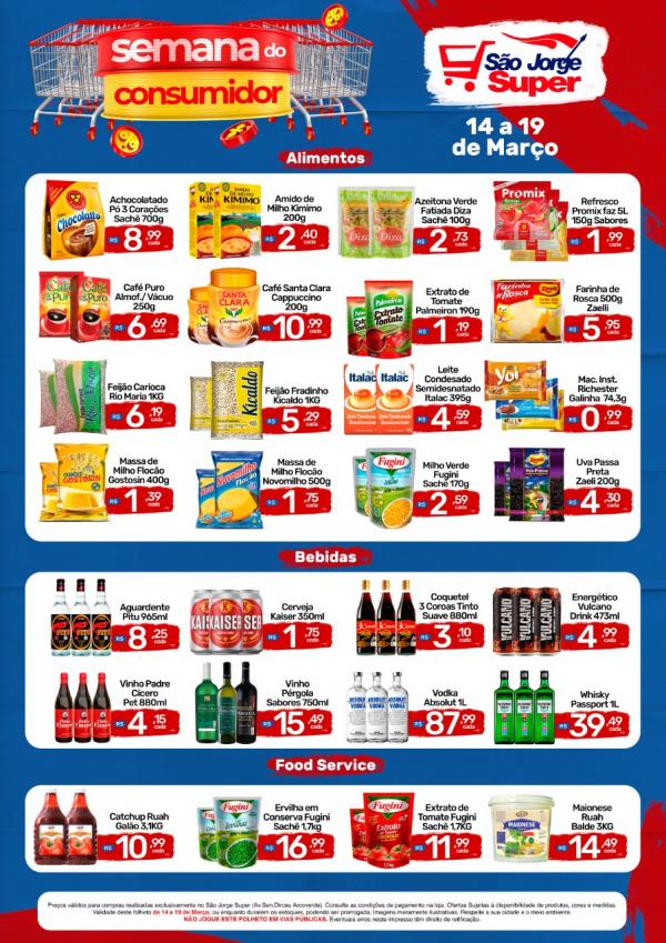 Semana do Consumidor é no São Jorge Super: de 14 à 19 de março ofertas e promoções para aproveitar.(Imagem:Divulgação)