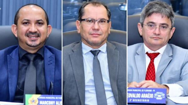 Vereadores Marcony Alisson, Lauro César e Edvaldo Araújo.(Imagem:CMF)