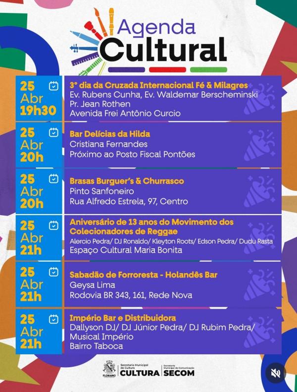Agenda cultural movimenta Floriano com programa&ccedil;&atilde;o diversificada neste fim de semana(Imagem:Reprodu&ccedil;&atilde;o/Instagram)