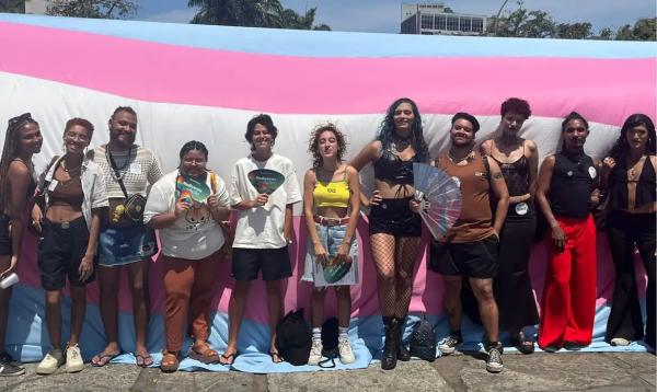 Marcha Trans & Travesti do Rio. O coordenador-geral da Marcha, Gab Van.(Imagem:Felipe Martins/Divulgação)
