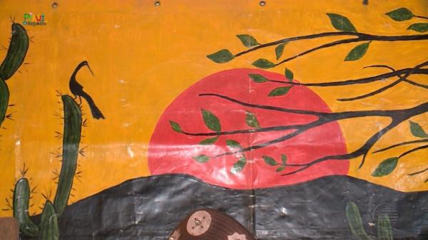 Mural produzido pelo artista José Ribamar, conhecido como Fogo-Pagou no Piauí.(Imagem:Reprodução/TV Clube)