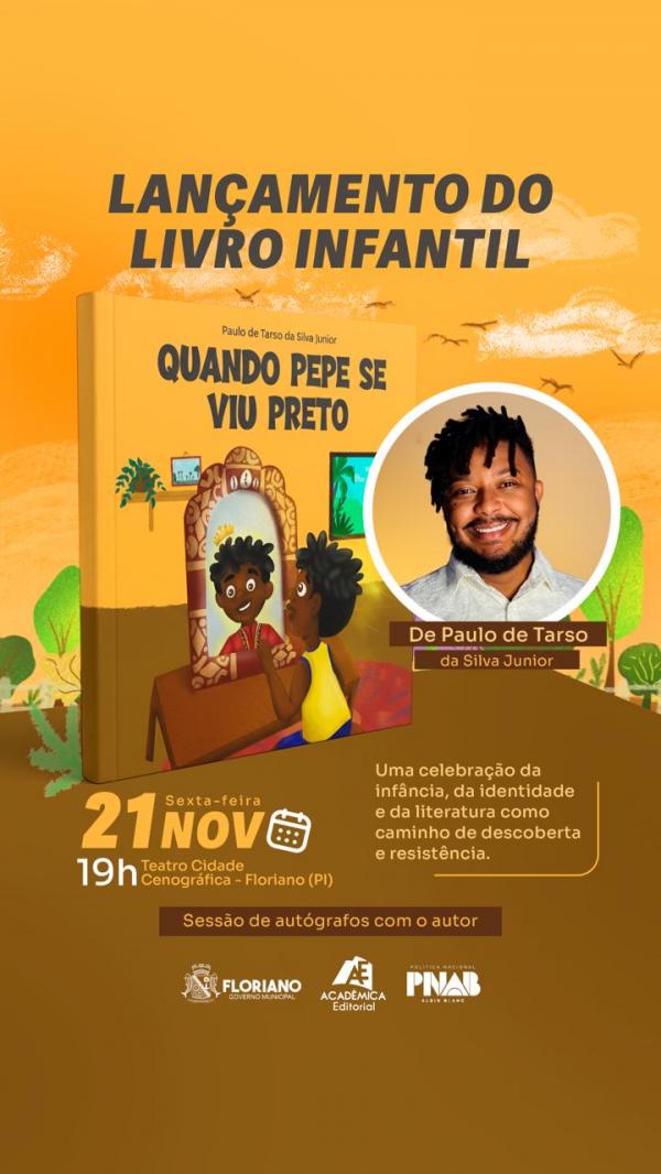 Lançamento do livro infantil ?Quando Pepe se viu preto? celebra identidade e pertencimento em Floriano.(Imagem:Divulgação)