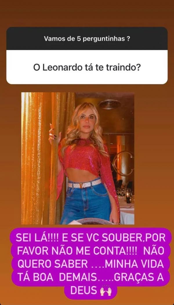 Em postagem antiga, Poliana fala que não quer saber de traição.(Imagem:Reprodução/Instagram)