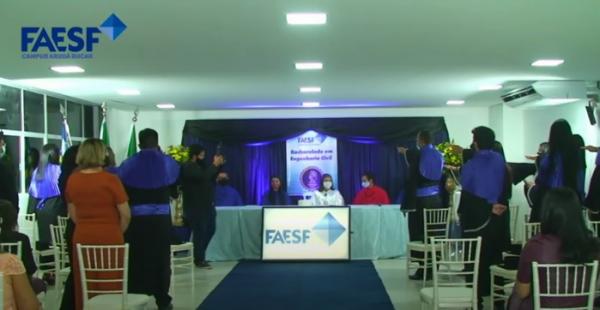 FAESF realiza colação de grau virtual da 1ª turma de Engenharia(Imagem:Reprodução)