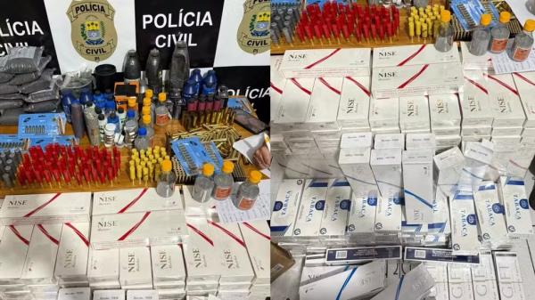 Muni&ccedil;&otilde;es e cigarros apreendidos.(Imagem:Reprodu&ccedil;&atilde;o)