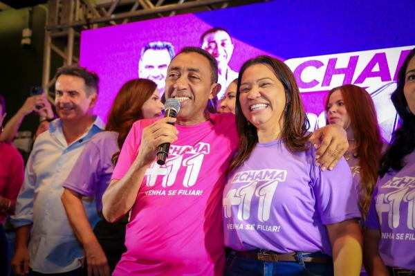 Joel, ao lado da esposa M&aacute;rcia, juntamente com Ciro, Margarete e lideran&ccedil;as, prestigiam evento do PP(Imagem:Ascom )