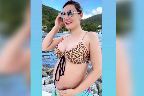 Andressa Urach exibe barrigão de 7 meses de gravidez(Imagem:Reprodução)