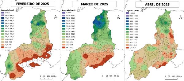 Mapas da estiagem deste ano(Imagem:Sedec)