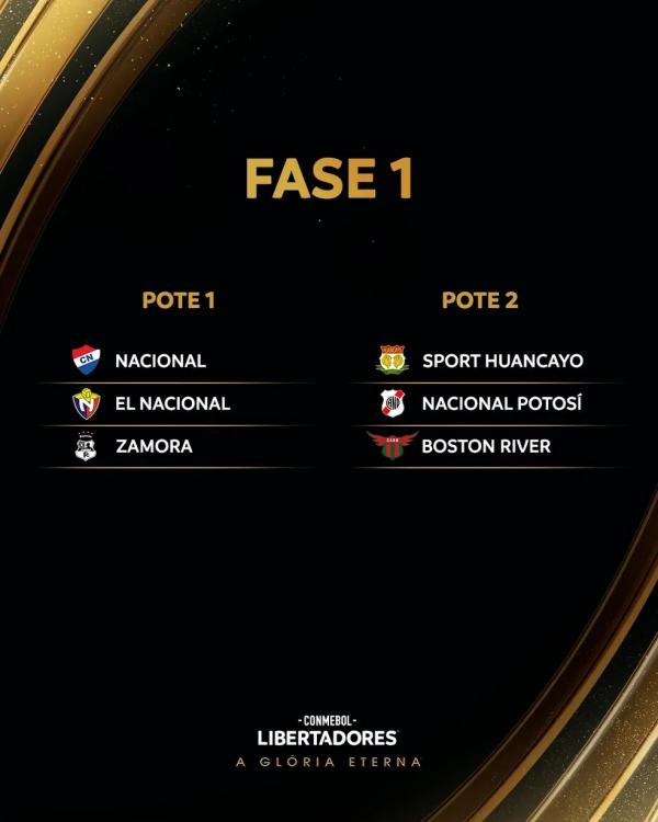  Potes da primeira fase preliminar da Libertadores.(Imagem:Reprodução )