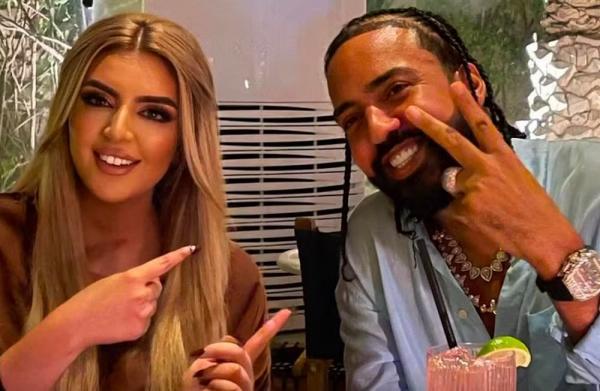 O rapper French Montana com a princesa Mahra bint Mohammed bin Rashid Al Maktoum.(Imagem:Instagram)