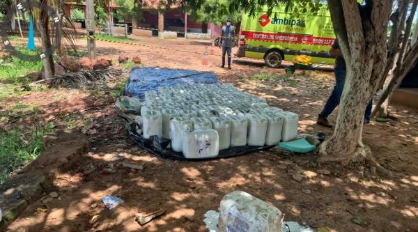 Ap&oacute;s acidente com carga qu&iacute;mica, Semarh pro&iacute;be banho, pesca e coleta de &aacute;gua no Riacho Esfolado em Bertol&iacute;nia(Imagem:Ascom Semarh)