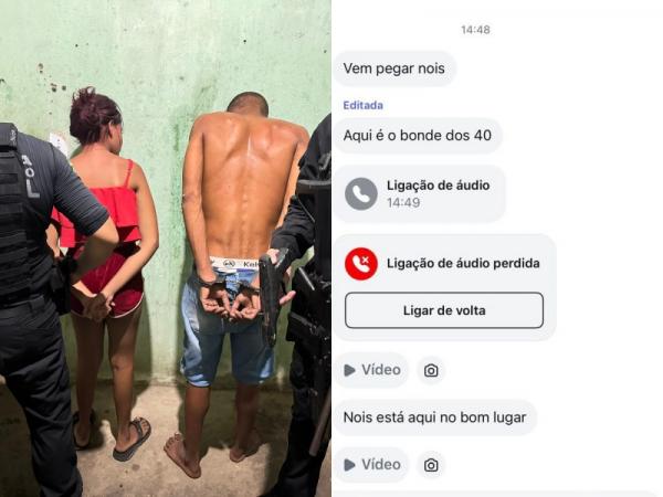 Casal é detido em Floriano após ameaçar delegado da Draco por redes sociais.(Imagem:SSP-PI)