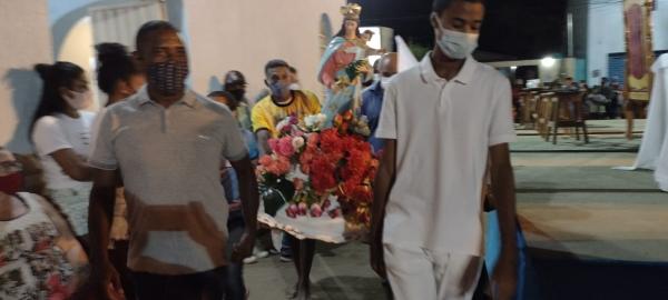 Fiéis participam do encerramento do tradicional festejo de Nossa Senhora da Guia(Imagem:FlorianoNews)