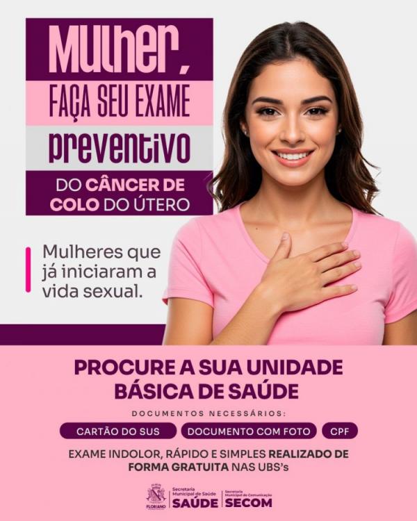 SMS faz chamamento a mulheres para realização de exame preventivo do câncer de colo do útero.(Imagem:Secom)