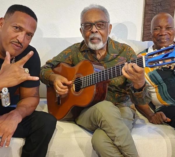 Milton Nascimento se encontra com Mano Brown e Gilberto Gil para a gravação de documentário(Imagem:Reprodução)