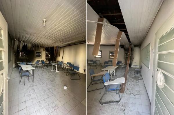 Incêndio atinge salas de aula do campus da Uespi em Uruçuí, no Piauí.(Imagem:Polícia Militar)