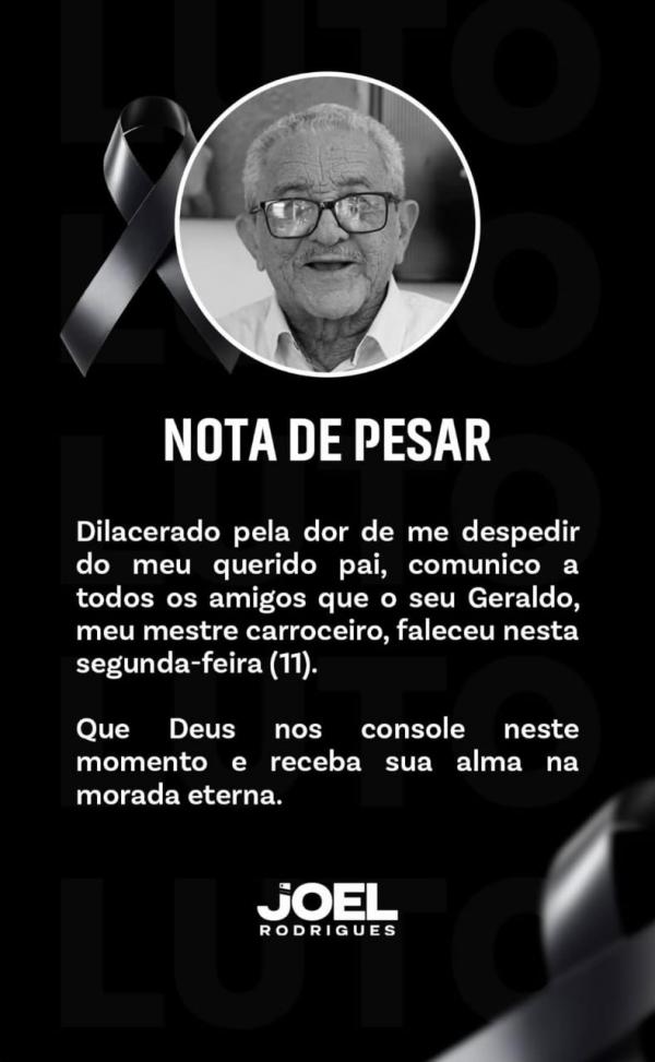 Nota de pesar (Imagem:Divulgação)