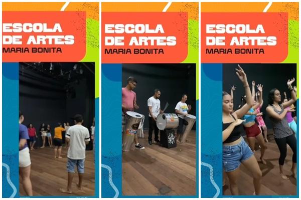 Escola de Artes Maria Bonita está com vagas abertas para teatro, percussão e dança do ventre.(Imagem:Reprodução/Instagram)
