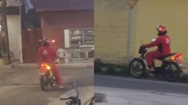 Empres&aacute;rio cria capacete com seta que pisca junto com a moto e viraliza no PI.(Imagem:Reprodu&ccedil;&atilde;o/Redes Sociais)