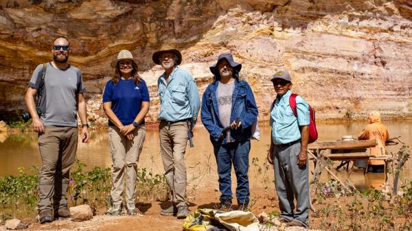 Pesquisadores do GIA durante visita t&eacute;cnica &agrave;s minas em Pedro II.(Imagem:Maria Catiany)