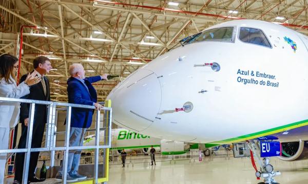 Presidente acompanhou entrega de avião comercial.(Imagem:Ricardo Stuckert/PR)