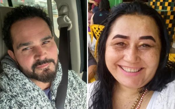  Luciano Camargo, à esqueda, e a ex-mulher Cleo Loyola, à direita.(Imagem:Reprodução/Instagram )