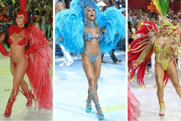 O Desfile das Campeãs do Carnaval carioca voltou a reunir vários famosos na Marquês da Sapucaí, na madrugada deste domingo (1º). Paolla Oliveira, rainha da bateria da da Grande Rio(Imagem:Reprodução)