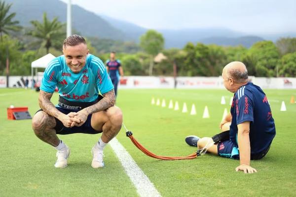 Cebolinha desfalcou Flamengo na Libertadores por lesão na panturrilha esquerda.(Imagem:Gilvan de Souza / Flamengo)