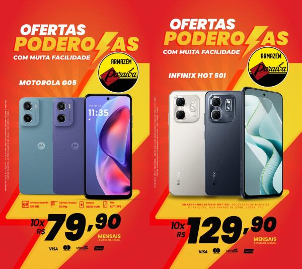 Armazém Paraíba de Floriano anuncia grandes ofertas em celulares e muito mais(Imagem:Divulgação)