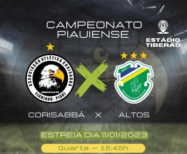 Corisabbá enfrenta o Altos na estreia no Campeonato Piauiense 2023(Imagem:Divulgação)