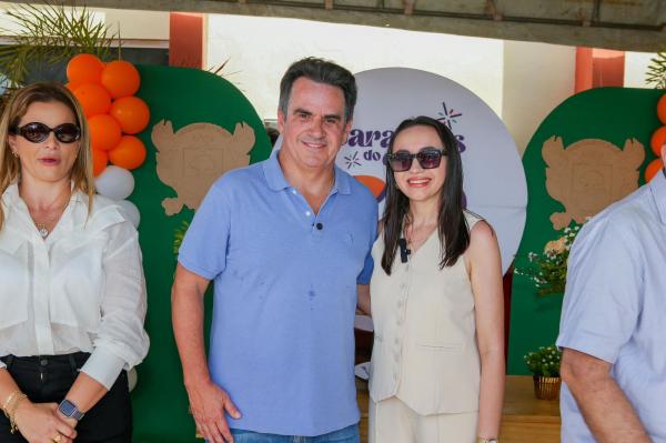 Em Cara&uacute;bas do Piau&iacute;, Ciro Nogueira inaugura obras juntamente com prefeita petista Andressa Leal(Imagem:Ascom)