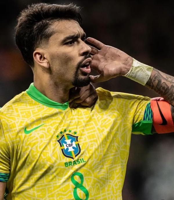 Lucas Paquetá comemora gol contra a Espanha.(Imagem:Pedro Martins / Foto FC)